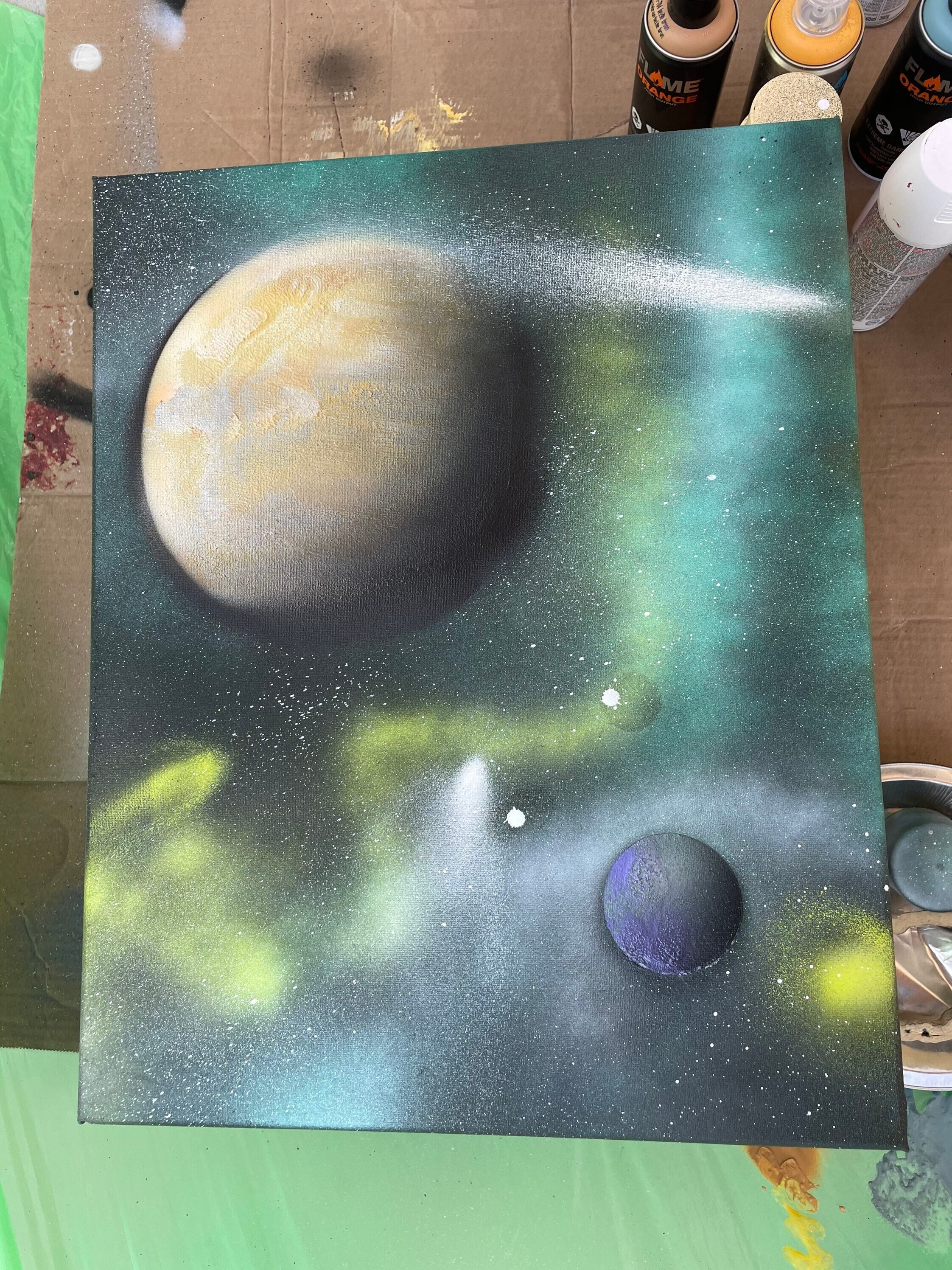 Custom Spray Paint Galaxy Paintings on Canvas Etsy