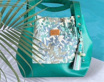 Tote bag. Shoulder bag. Turquoise handbag. Tote bag. Gift for her.