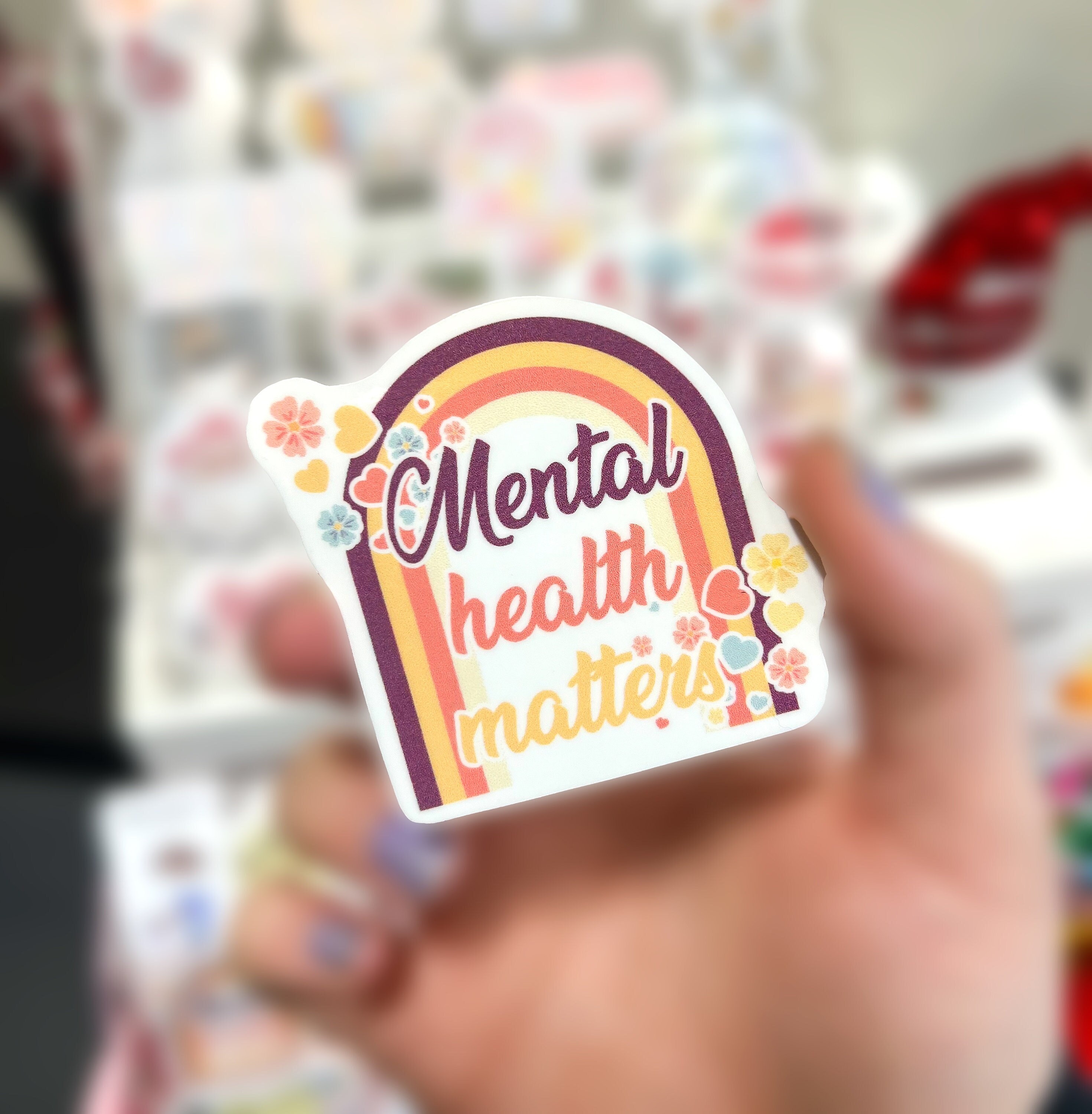 Mental Health Matters Sticker - Mental Health Matters - Mental Health Awareness - Mental Health - Retro Vibes - Paige Design Creations