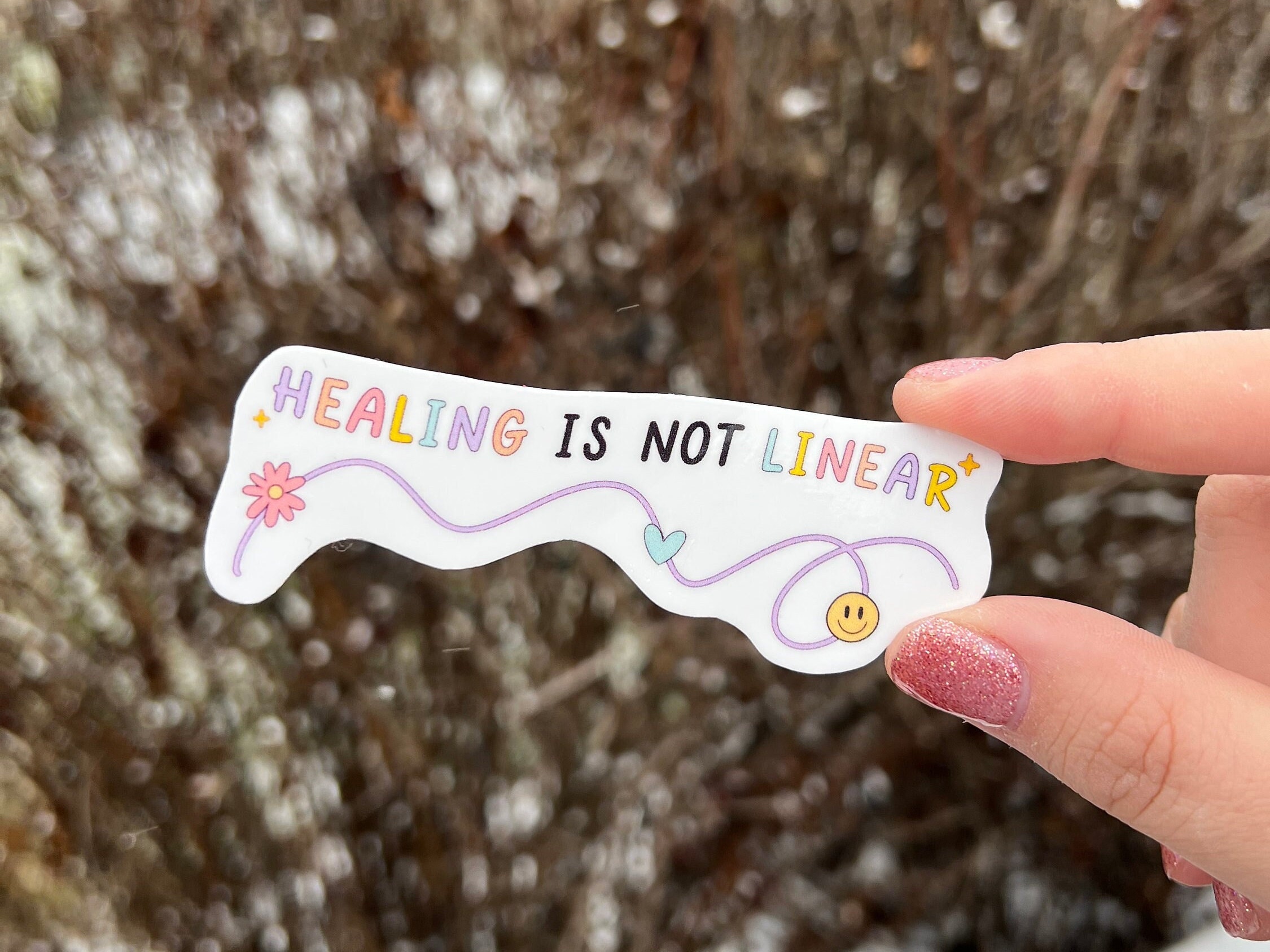 Healing Is Not Linear Sticker - Mental Health Matters - Mental Health Awareness - Healing Sticker - Mental Health - Paige Design Creations
