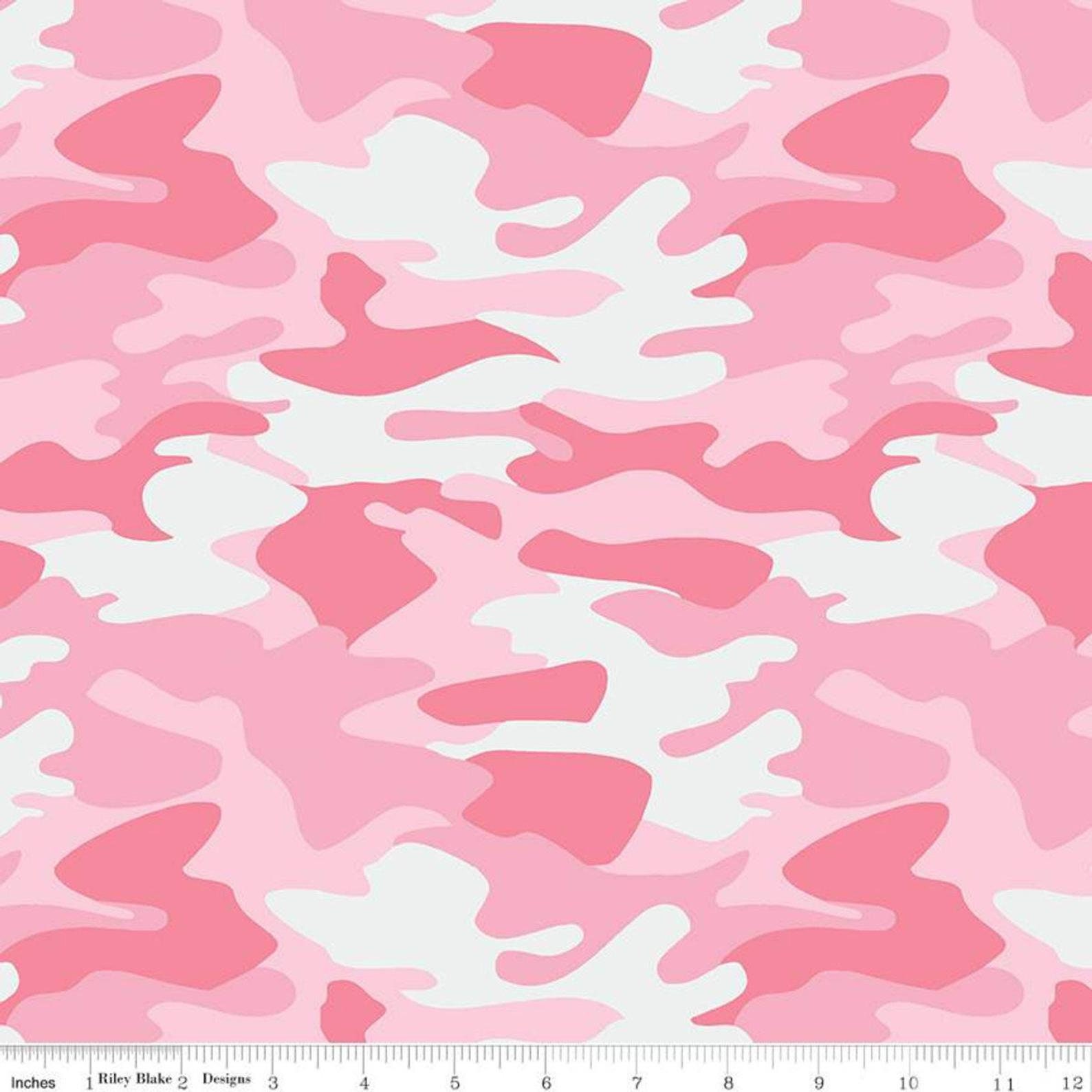 27 inches of Camouflage fabric Pink camo fabric girls Etsy