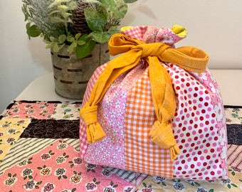 Adorable Drawstring Pouch/Bag, Gift Bag, Lunch Bag, Cosmetic Bag