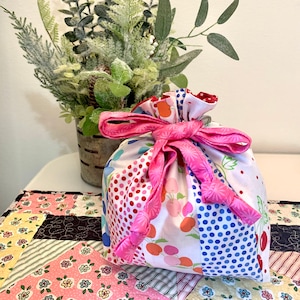 Adorable Drawstring Pouch/Bag, Gift Bag, Lunch Bag, Cosmetic Bag