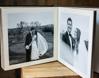 Handmade Custom Matted Wedding Album | Leather Velvet Linen Cover | Custom Design | Custom Cover