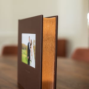 Handmade Custom Leatherbound Matted Wedding Album Leather Cover Custom Design Custom Cover image 4