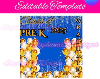 Pre-K/Kindergarten Graduation 2025 Editable Template (Canva Pro)