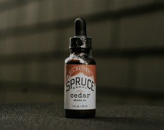 Cedar Beard Oil 1 fl. oz. Premium All Natural Ingredients Cruelty-Free  Made in Denver, CO USA  Spruce Grooming Products