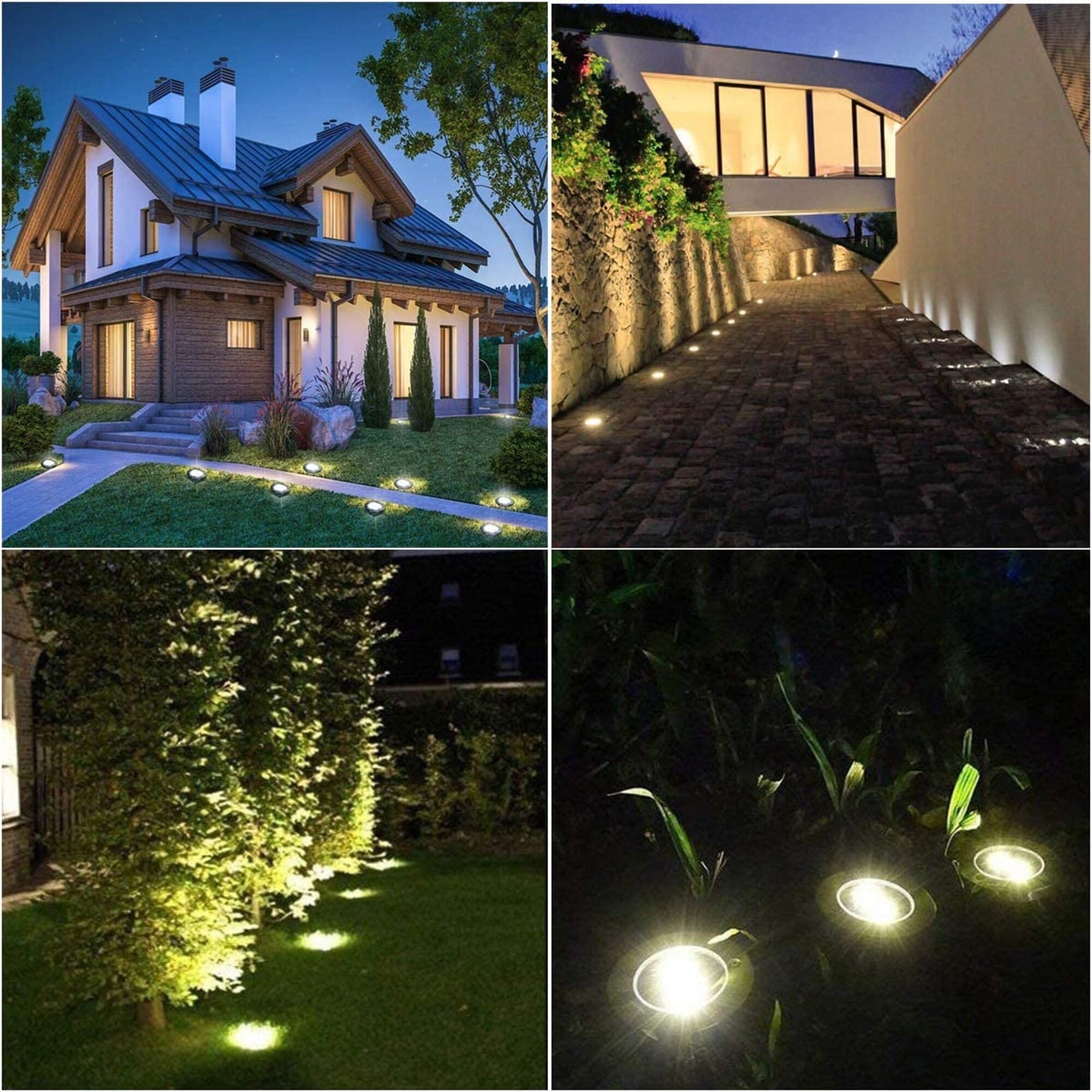 Solar Ground Lights Solar Disk Lights Outdoor Garden Etsy