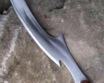 High Carbon Steel Khopesh Sword: Handmade Egyptian Hunting Sword with Leather Sheath