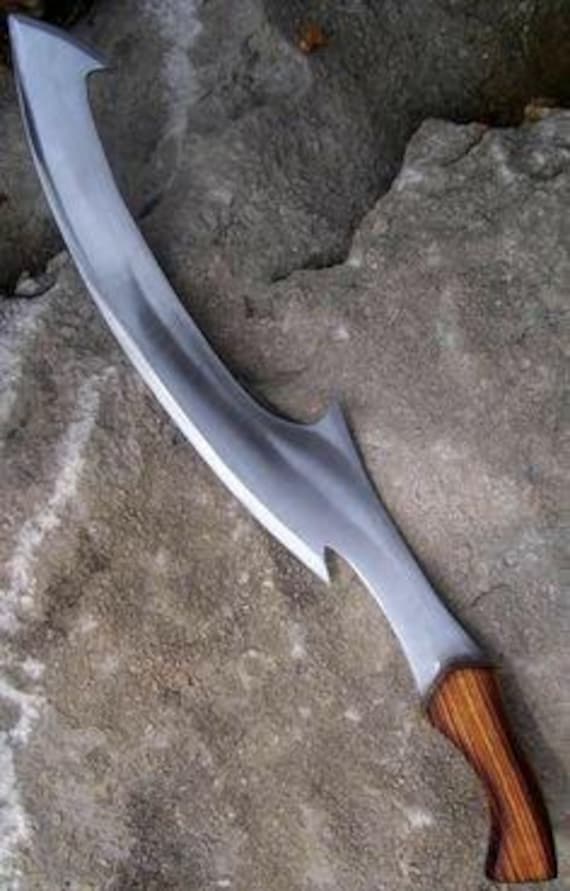 High Carbon Steel Khopesh Sword: Handmade Egyptian Hunting Sword with Leather Sheath