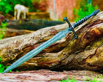 Hand Forged Damascus Steel Viking Sword – Handmade Replica Sword – Personalized Gift for Him, Anniversary Gift, Wedding or Groomsmen Gift
