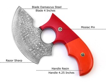 Unique Ulu Knife design with amazing grip, Pizza slicer/Vegetable Chopper, and Herb Mincer Easy Grip, Sharp Rocker Slicer, Gift For Him USA