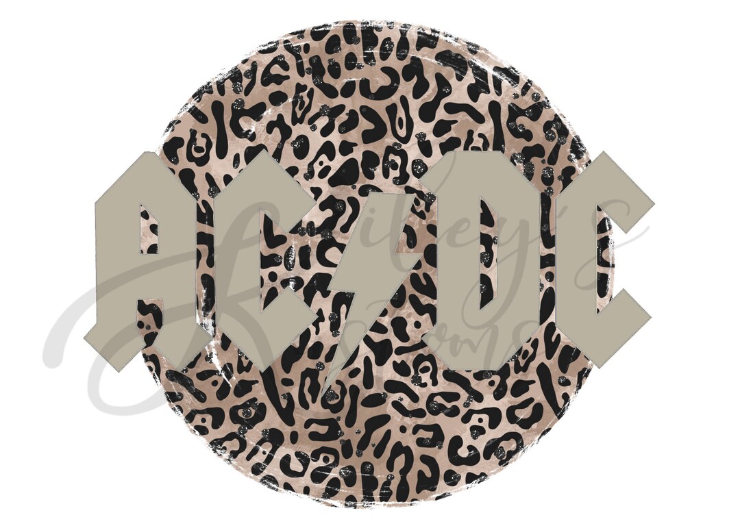 ACDC, Leopard Rock N Roll Design, Vintage T-shirt Design, Sublimation ...
