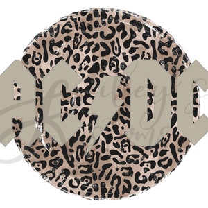ACDC, Leopard Rock N Roll Design, Vintage T-shirt Design, Sublimation ...