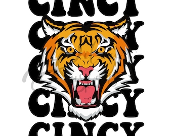 Cincy Bengal Tiger Digital Design, PNG and JPG Files, Sublimation Digital Download
