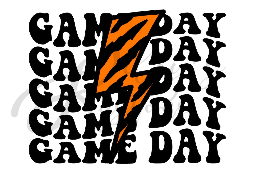 Bengals Lightning Bolt Game Day Retro Font Digital Download Etsy