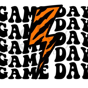 Bengalen Lightning Bolt Game Day Retro Font Digital Download JPG-bestand