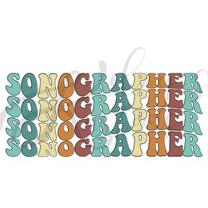 Sonograaf Digitaal Ontwerp, Retro Groovy Vintage Vibes, Echografie Technoloog, PNG Bestand