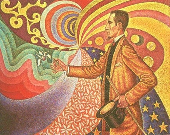Paul Signac "Portrait of Felix Feneon" ca. 1890, Psychedelic Art, Pop Art, Bohemian, Wall Art, Rainbow, Kaleidoscope, Fine Art Giclee Print