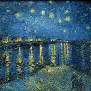 Vincent van Gogh &quot;Starry Night Over the Rhone&quot; ca 1888, Wall Art, Expressionism, Stars, Impressionism, Night Sky, Fine Art Giclee Print