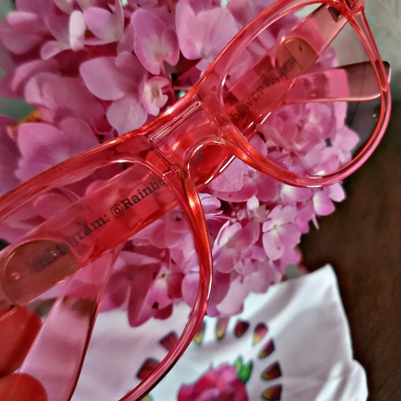 Rainbow OPTX Color Therapy Glasses in Rose Pink Sunglasses Rainbow Optx Rose Color Therapy Glasses Manifesting Healing  main image 3