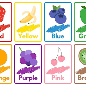 Tarjetas de colores / Tarjeta preescolar imprimible / Juego de memoria preescolar / Tarjetas de colores para niños / Aprender color / Imprimible / Fácil de imprimir