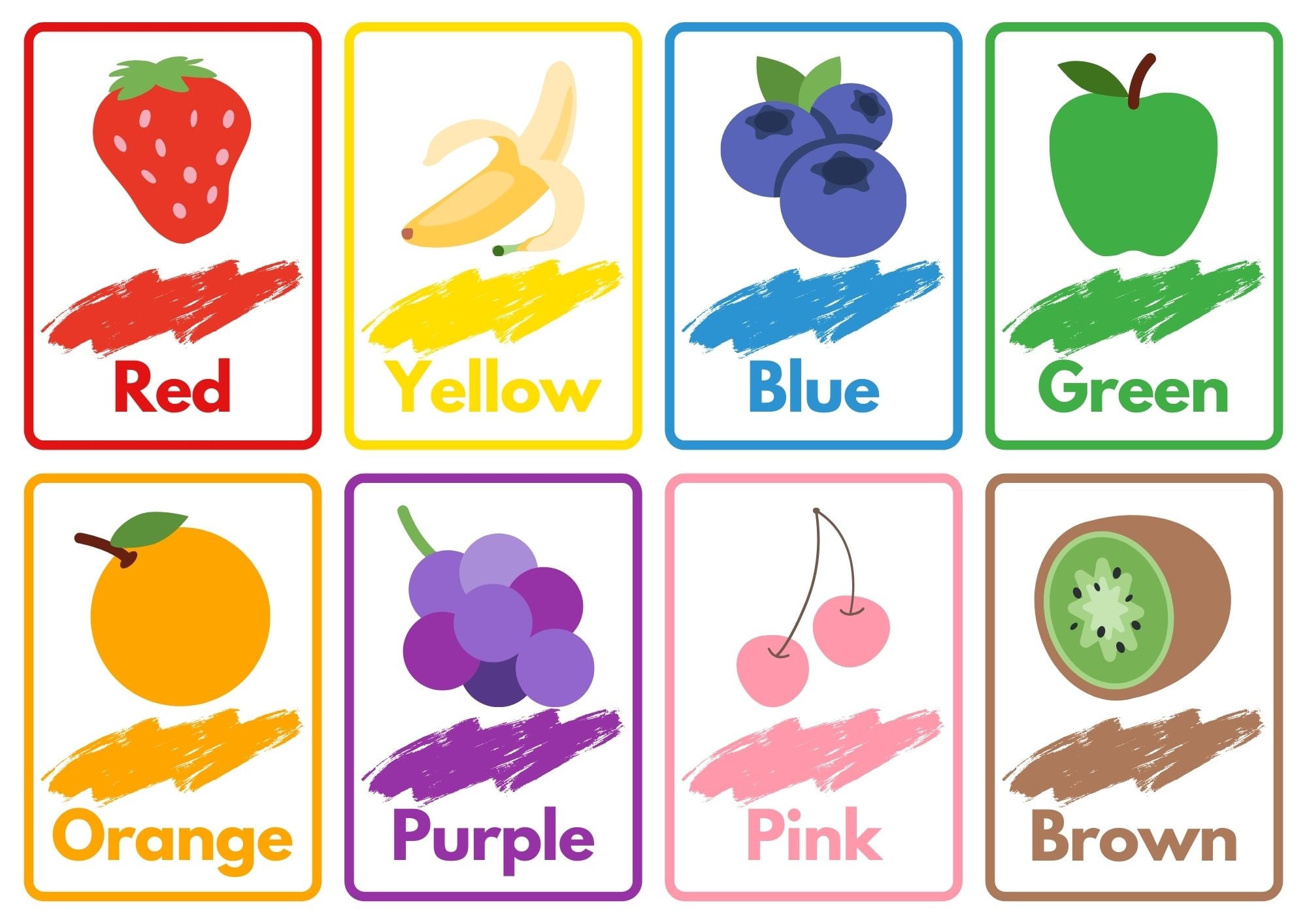 Memory games, Printable flash cards, Color activities