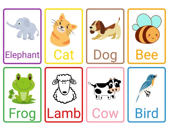FARM ANIMALS Flashcards Montessori Educational Learning (27
