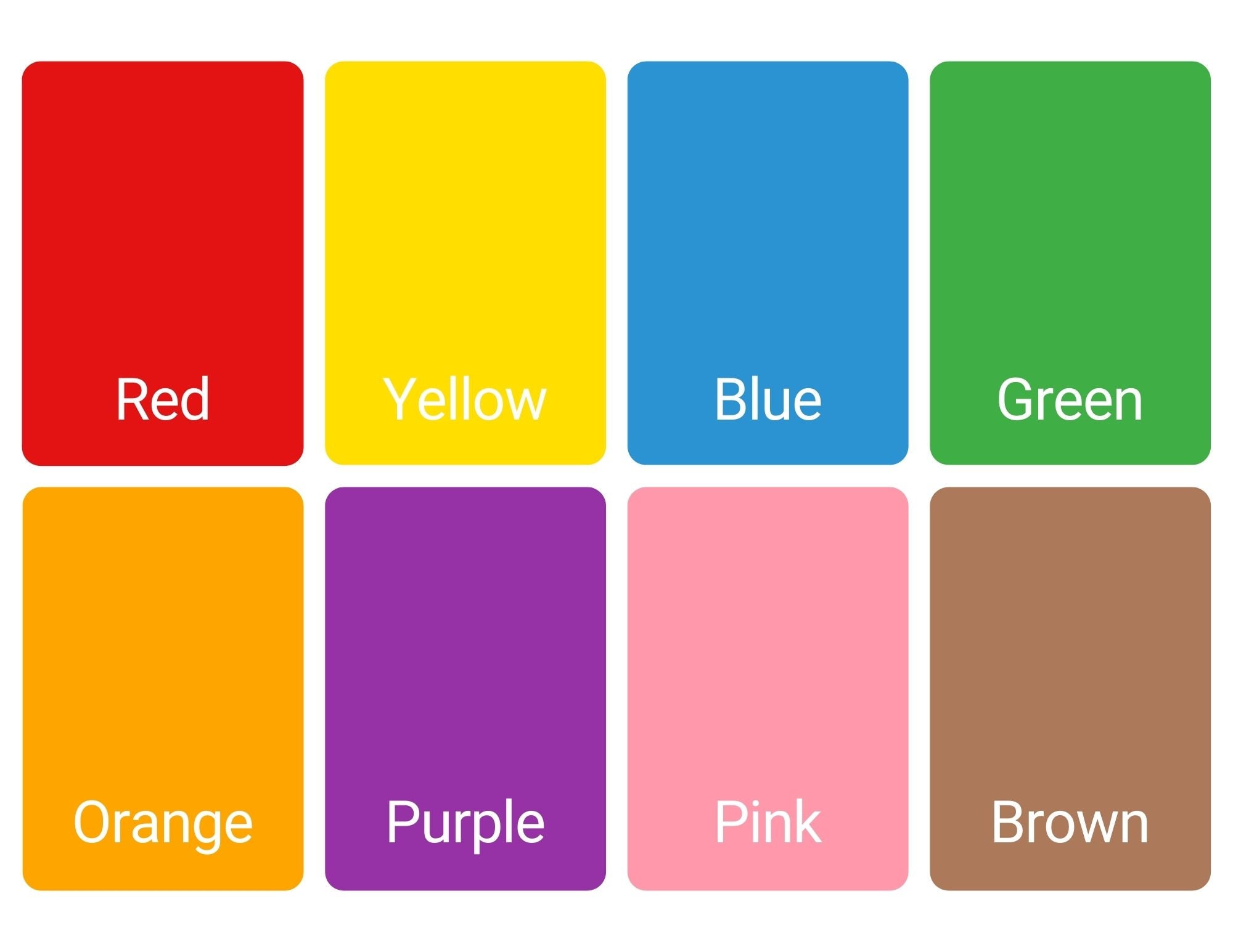 Color Flashcards Printable Preschool Card Preschool Memory Etsy Canada