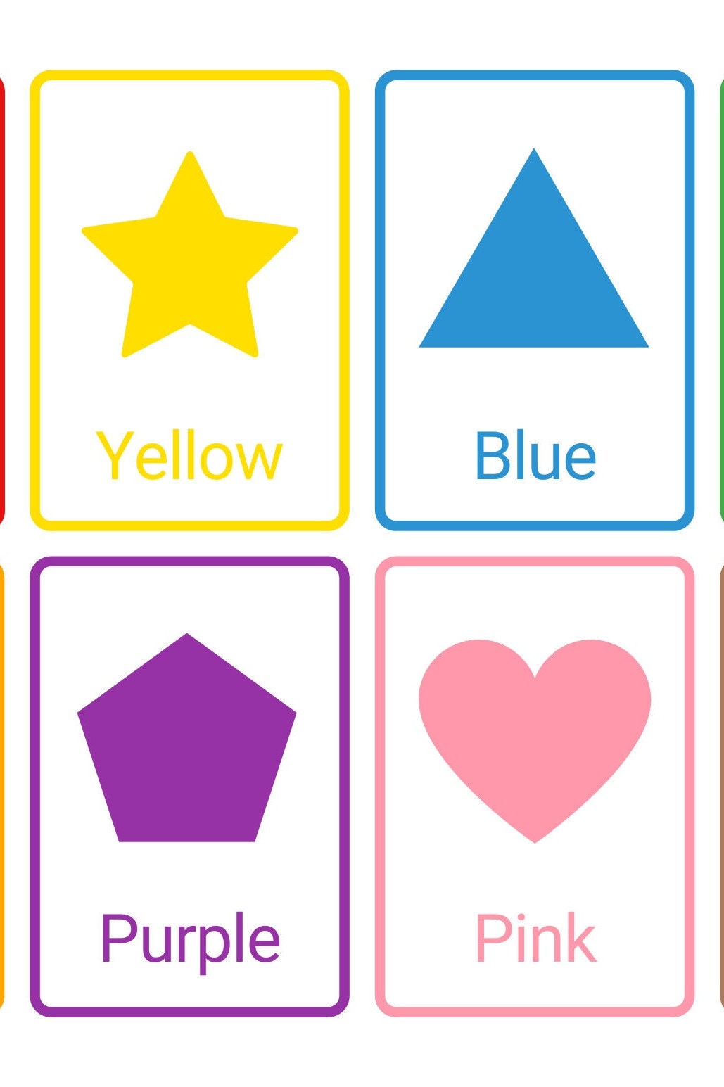 Bundle Deal | Printable Preschool Card | Preschool Memory Game | Color Flashcards for Kid ...