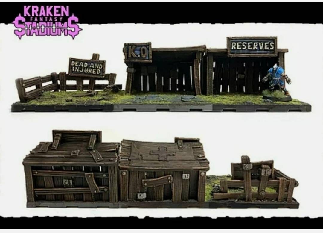Blood bowl/fantasy football stadium dugouts x2 kraken 3d | Etsy