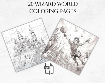 Wizard World Coloring Pages, Magical PDF (Digital Download)
