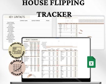 House Flipping Tracker Spreadsheet, Real Estate Investment (Digital Download)