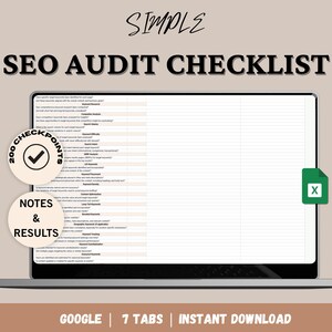 SEO Audit Checklist Template, SEO Checklist Spreadsheet image 1