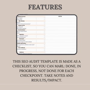 SEO Audit Checklist Template, SEO Checklist Spreadsheet image 4