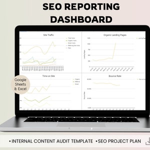SEO Reporting Dashboard Template | SEO Project Plan Timeline | SEO Excel and Google Sheet Template | On Page seo | Digital Download