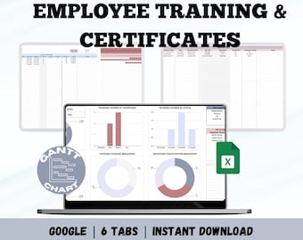 Mitarbeiterschulung & Zertifikat-Tracker, Belegschaftszertifizierungsmanagement, Personalwesen-Dashboard, Teamkursplaner in Google Sheets