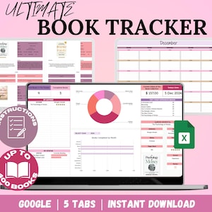 Ultimativer Buch Tracker bei Google Sheets, Lesetagebuch (Digitaler Download)