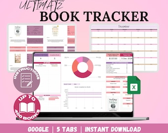 Ultimate Book Tracker sur Google Sheets, journal de lecture (téléchargement numérique)