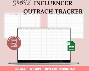 Influencer Outreach Tracker Spreadsheet, UGC Outreach, Marketing Brand Management Sheet, Influencer Brand Partnership Tracker