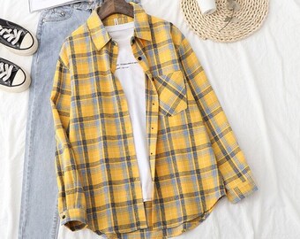 Oversize Plaid Shirt - Etsy Australia
