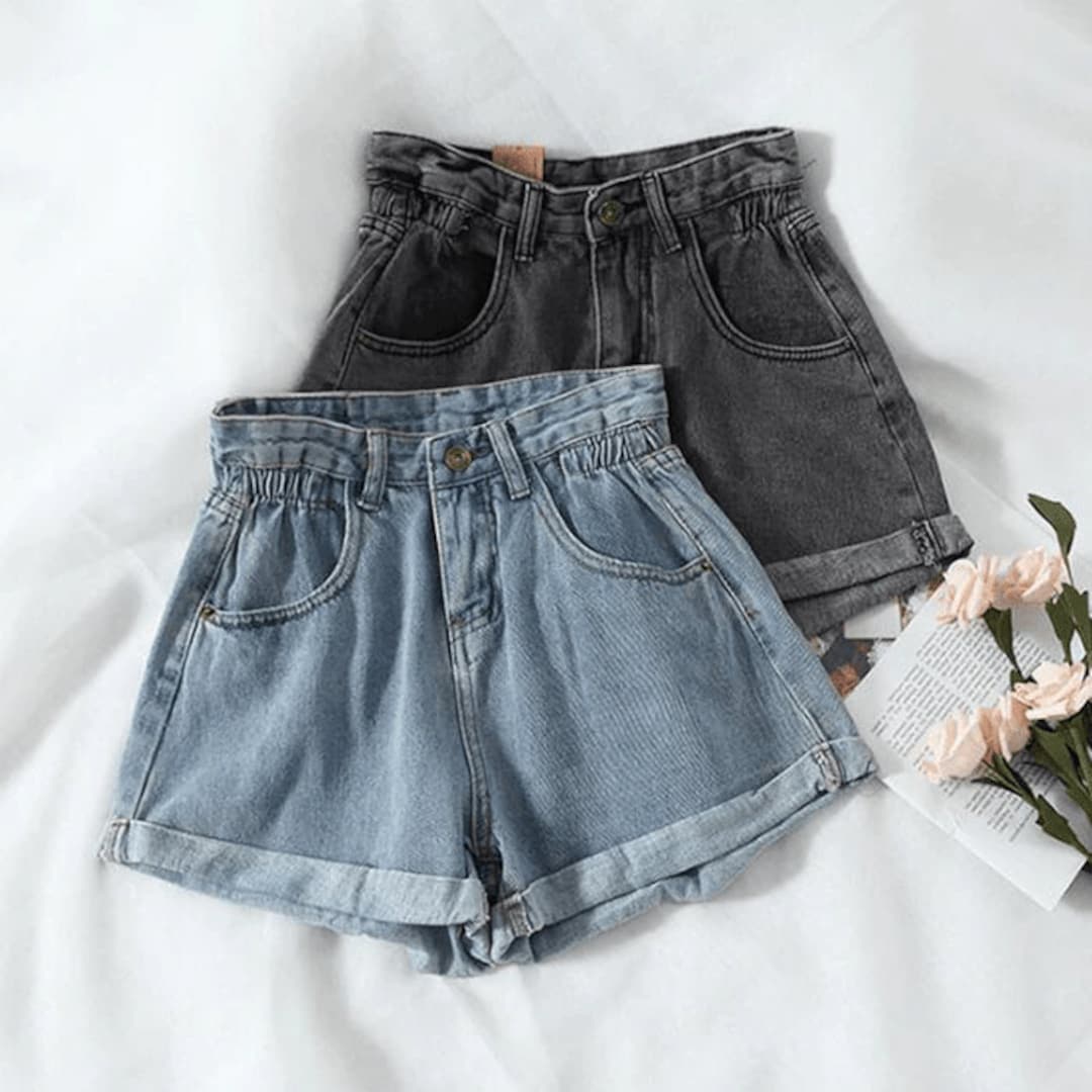 Loose Denim Shorts / Women High Waist Jeans Shorts / Wide Leg Etsy