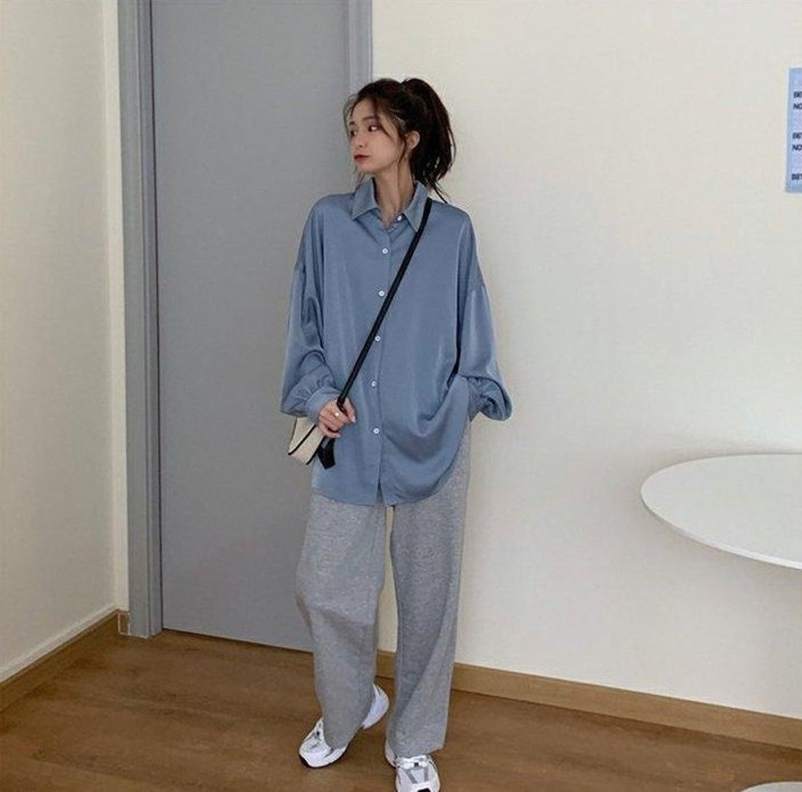 Aesthetic Oversized Shirt / Elegant Lantern Sleeve Shirt / - Etsy