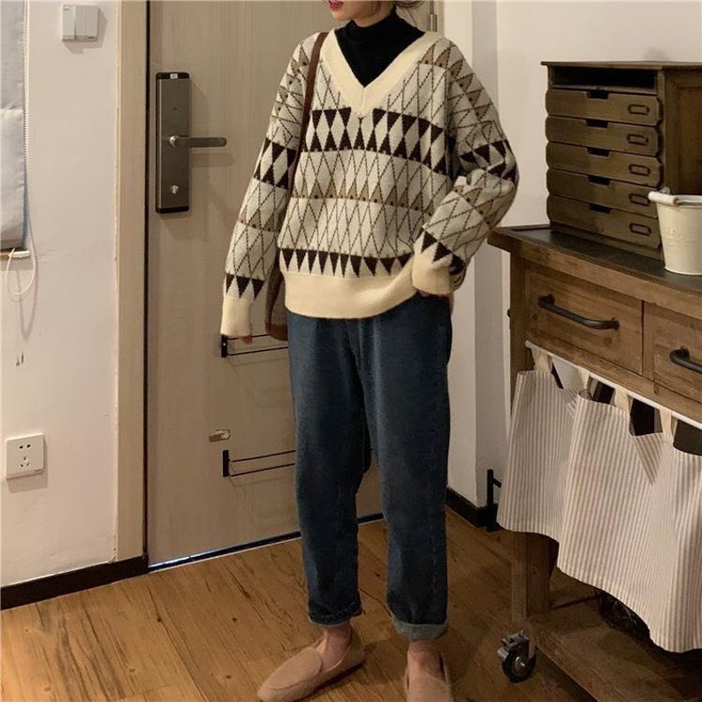 Dark Academia Sweater / Grandpa Aesthetic Sweater / Oversized - Etsy