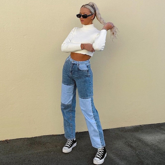 Aesthetic Pants Baggy Jeans / Y2K Light 