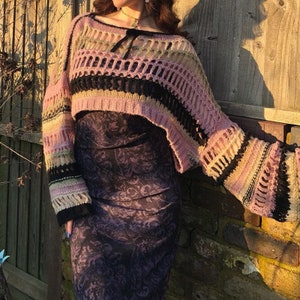 Y2K Knitted Crop Top / Long Sleeve Crochet Sweater / Harajuku - Etsy