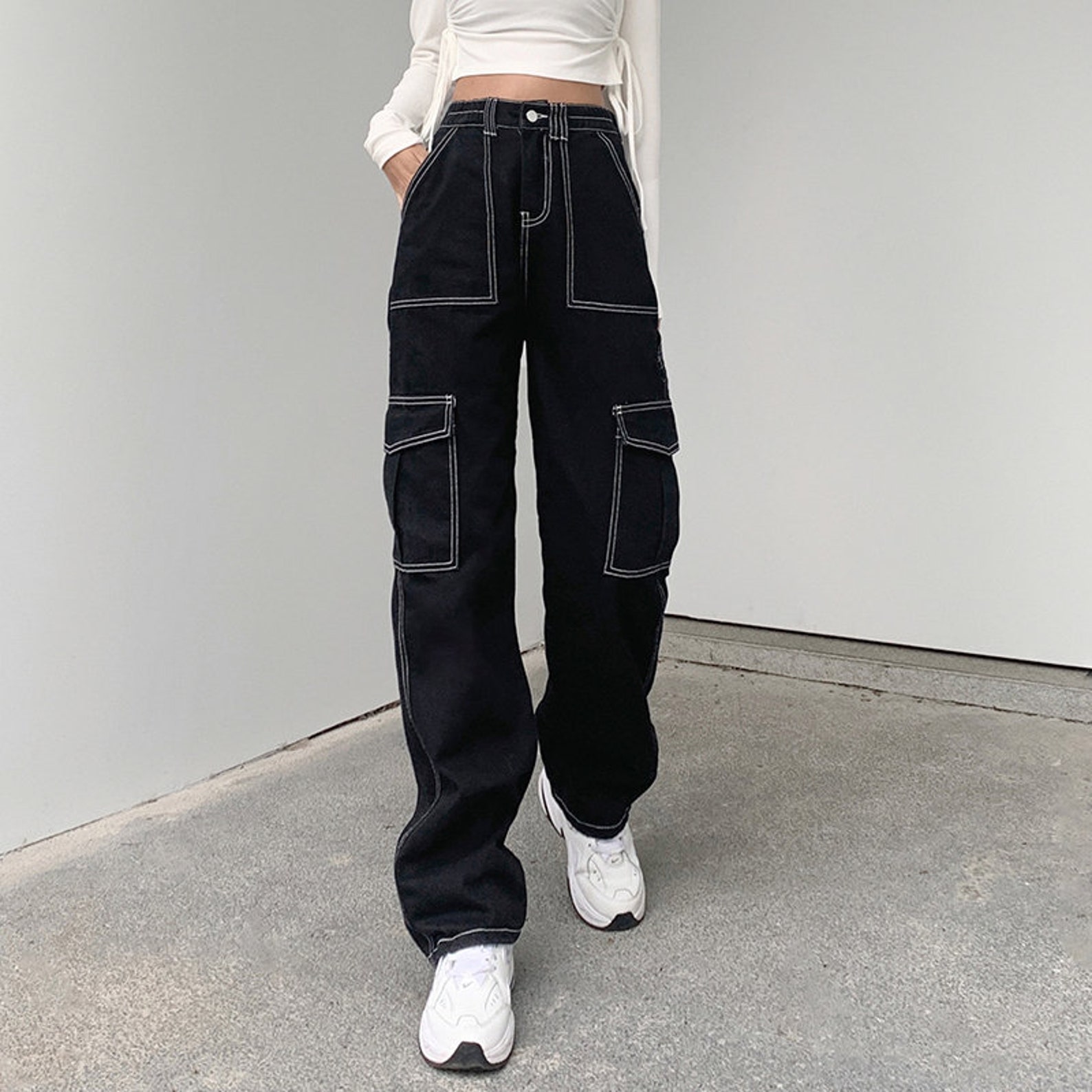 Baggy Jeans / Cargo Pants / Denim Trouser / Harajuku Jeans / Etsy