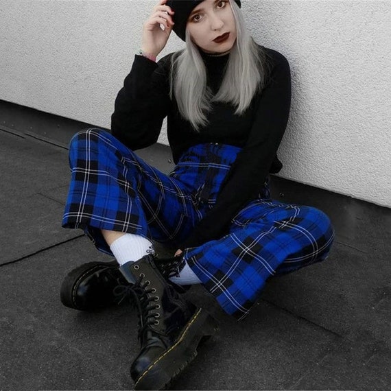 Baggy Pants Plaid Pants / Grunge Pants 