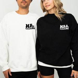 Future Mrs. Sweatshirt, Personalized Bride Shirt, Bridal Party Gift, Mr and Mrs Couples Sweatshirt Hoodies, Bachelorette Shirts, Bride to Be