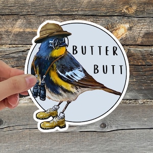 Butter Butt, Yellow-rumped Warbler Bird Nerd Sticker